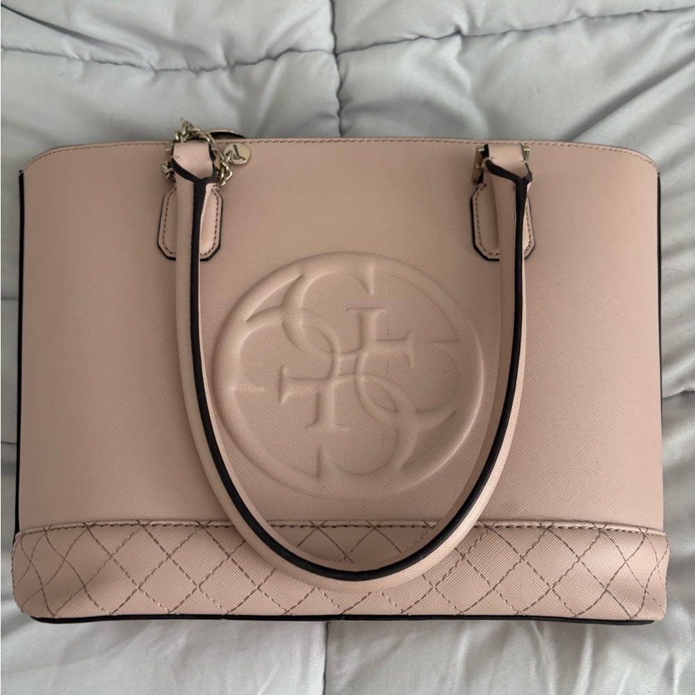 Nude Guess Tote Bag with Logo chain